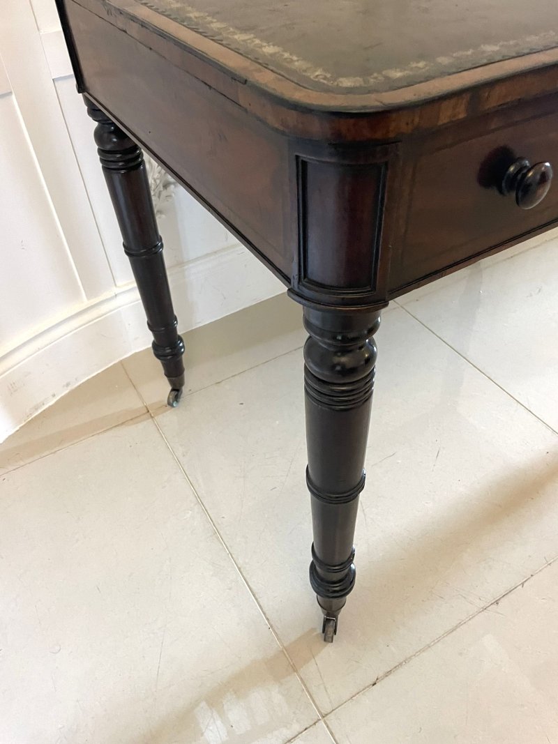 Antique George III Quality Mahogany Freestanding Leather Top Writing Desk - Image 10